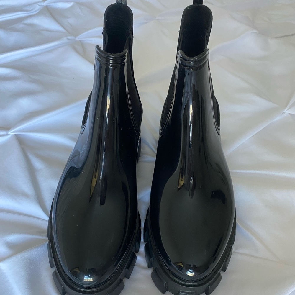 ASOS black patent lug boots. Womens size 8